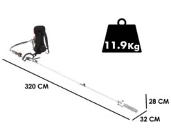 Élagueuse Thermique à Dos 2 Temps GeoTech GT-2 52 BP Avec Perche De Rallonge - 52 Cm3