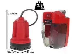Einhell Pompe Immergée GE-SP 18 Li - Batterie 18V 2,5 Ah Et Chargeur